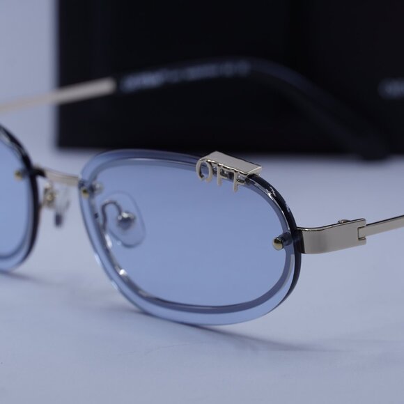 Off-White OERI13M MIAMI 7640 Oval Sunglasses – Gold/Blue main image 10